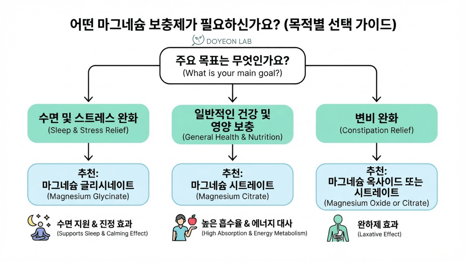 마그네슘 종류 목적별 선택 가이드 플로차트
