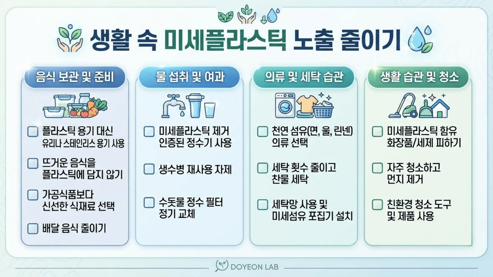 마이크로플라스틱 노출 줄이는 일상 실천 체크리스트